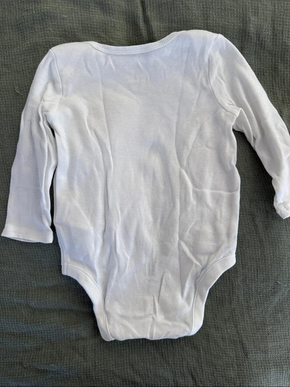 GAP White Long-Sleeve Baby One-Piece Set with Brown Bear Accent
